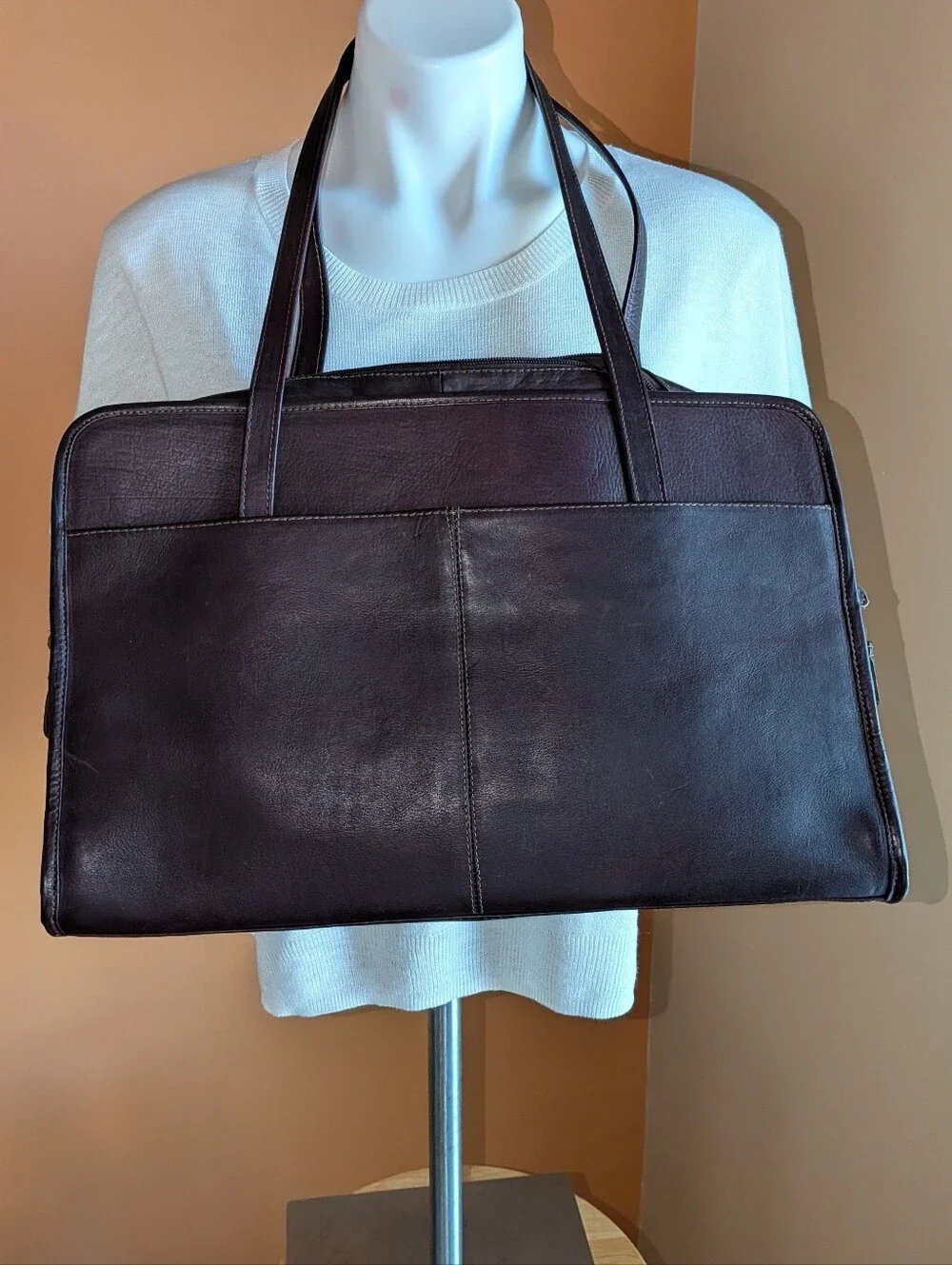 CLAVA American Classic Brown Leather Tote Bag for Women's